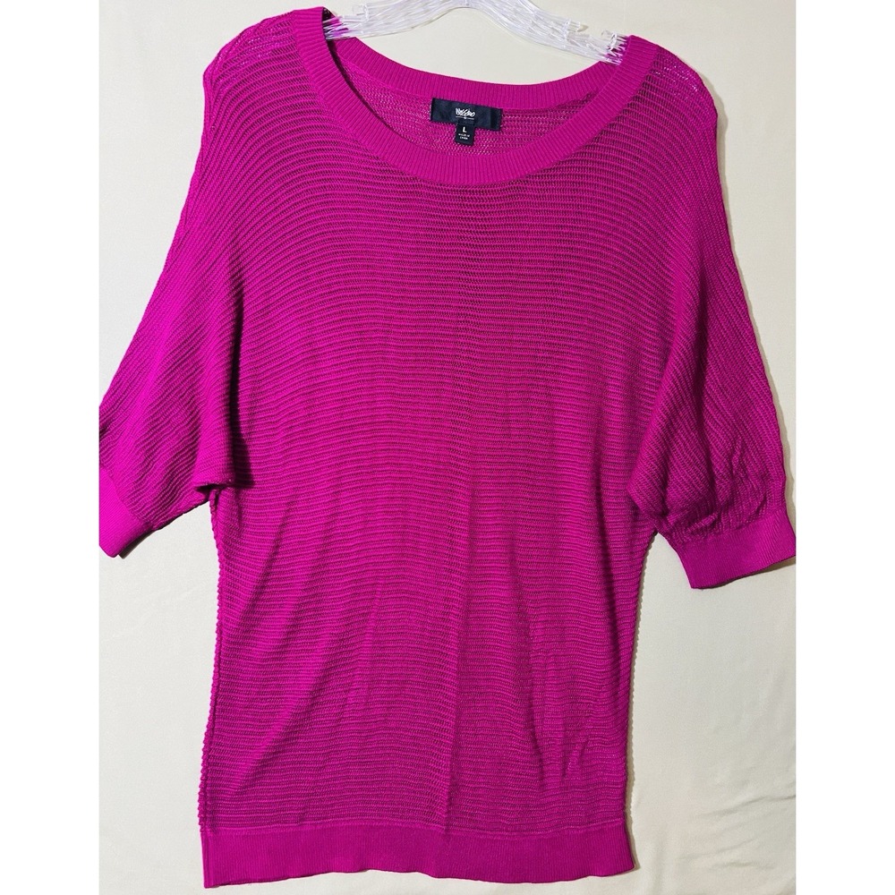Mossimo Pink Pullover Knit Top Textured Sweater Womens L
